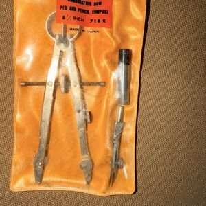 DIETZGEN 718P 6.5" DRAFTING COMPASS IN ORIGINAL PLASTIC YELLOW POUCH NM